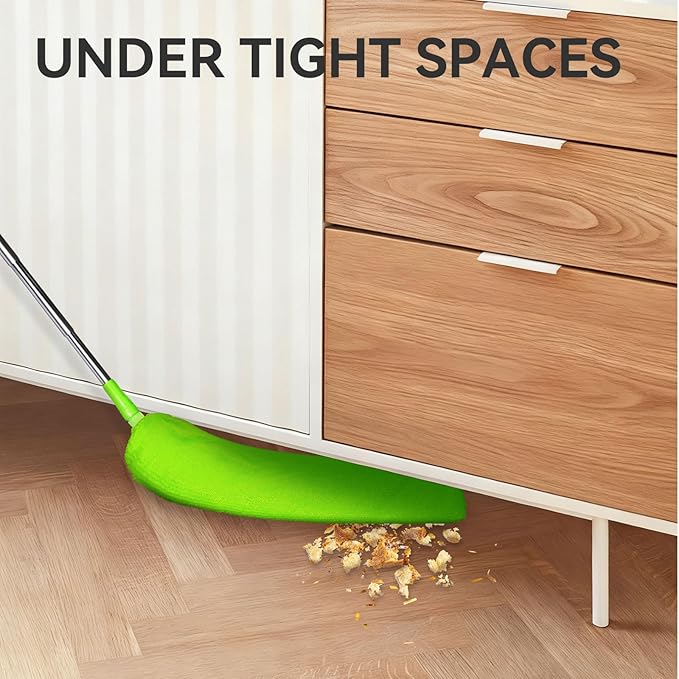 Retractable Gap Dust Cleaner, Dust Brush Gap Mop with 3 Washable Microfiber Dusting Cloths, 60inches Extendable Long Handle Dust Brush for Cleaning Under Appliances, Refrigerator, Couch, Tight Spaces