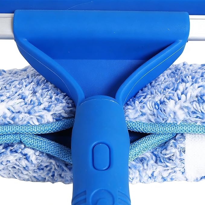 Shower Glass Cleaner, Cleaning Tool with Removable and Streak-Free Cloth, Bathroom and Drainer for Home, Apartment, Car, Office, Indoor, Outdoor, Door, Azule
