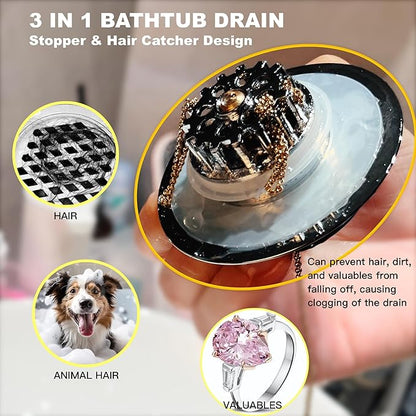 Kitchen Sink Drain Strainer 3 in 1, 304 Stainless Steel Pop Up Sink Stopper, Anti-Clogging Drain Stopper, Strainers for Kitchen, Drain Cover & Kitchen Accessories for US Standard Sink (Smooth Silver)
