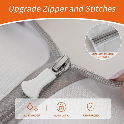 Polecasa 3Pcs Mesh Laundry Bags with Sturdy Zipper for Delicates, Lingerie, Bras, Baby Clothes (1 Large, 1 Medium, 1 Small)