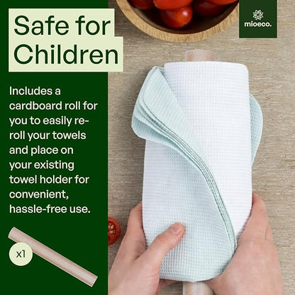 24 Pack Multicolored Reusable Paper Towels - Nature Friendly - Organic Cotton Alternative - Thick, Strong, Paperless Kitchen Dish Cloths - Reusable Napkins - Dish Towels - Cloth Napkin
