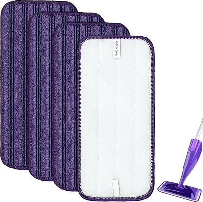 Updated & Innovative Cationic Mop Pads for Swiffer Wet Jet and Most Velcro 10" 11" 12" Spray Mops, Reusable Swiffer Wet Jet Mop Pads Replacement