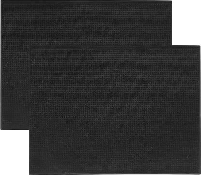 Topsky Microfiber Dish Drying Mat 2 Pack, 20 X 15 Inch Kitchen Counter Mats Reversible Baby Bottles Dish Dry Pad,Super Absorbent (Black)