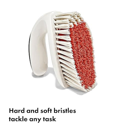 OXO Good Grips All-Purpose Scrub Brush – 2-Pack, Crevice Cleaning, Bathroom Cleaning, Scrub Brush with Handle, Brushes to Scrub Your Kitchen or bathrooms
