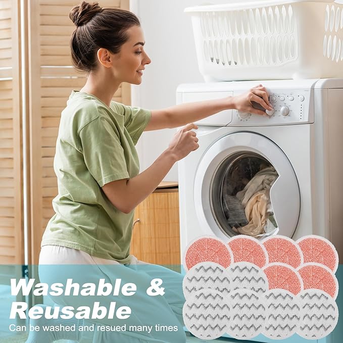3897A Replacement Steam Mop Pads: 12 Packs Spin Mop Refills Compatible with Bissell Spinwave 3897A 3712C 3712W SmartSteam Scrubbing Steam Mop - Hard Floor Steam Mop Washable Pads