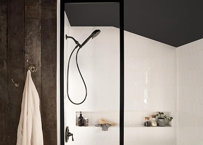 Moen Mediterranean Bronze Hydro Energetix High Pressure Shower Head with Handheld Sprayer Featuring 8 Spray Settings, 200H0BRB