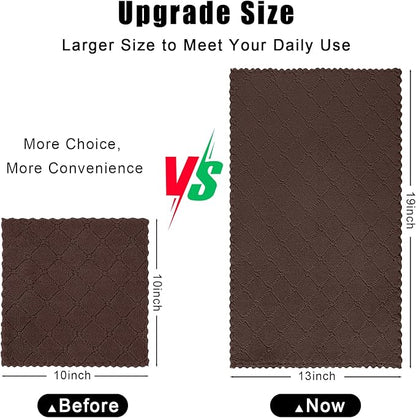 Homaxy 12 Pack Dish Towels for Kitchen (13 x 19 Inches, Brown), Super Soft and Absorbent Coral Velvet Dish Cloths for Washing Dishes, Nonstick Oil Fast Drying Microfiber Cleaning Cloth