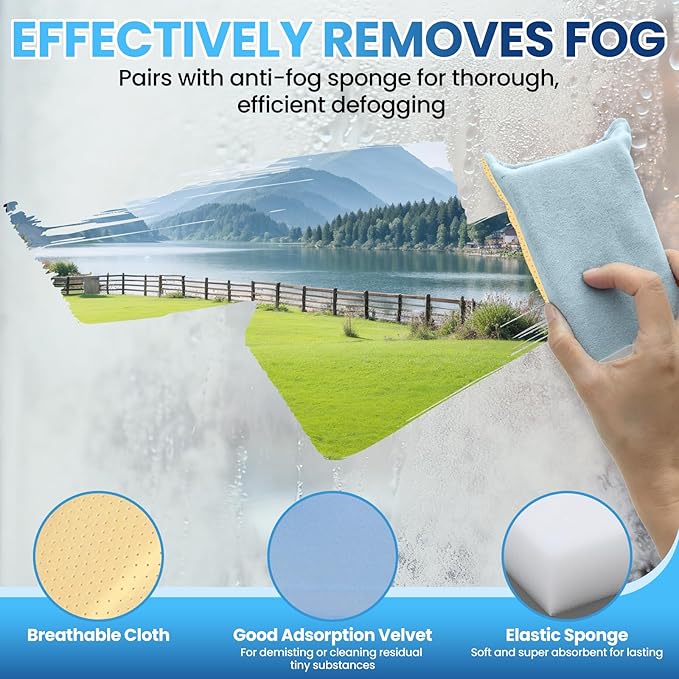Glass Anti Fog Spray for Car Windshield - Windows Defogger Instantly Prevents Fog on Glasses, Car Windows & Mirrors - Streak-Free, Safe for All Surfaces - 5OZ/150ML