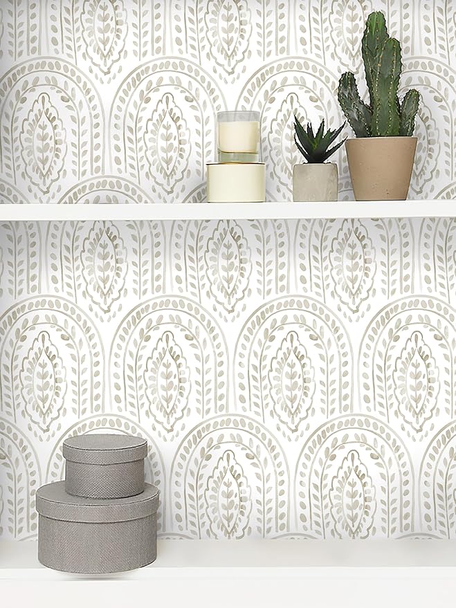 EeeComing Peel and Stick Wallpaper Boho Modern Wall Paper Peel and Stick Removable Contact Paper Self Adhesive Wallpapers for Bedroom and Bathroom Wallpaper Cabinet Shelf Liner Vinyl 118.1 "x17.3