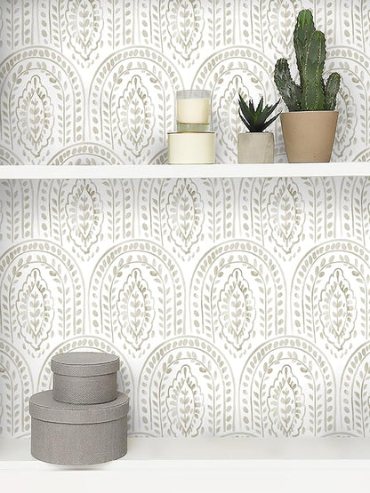 EeeComing Boho Peel and Stick Wallpaper - Modern Peel and Stick Removable Contact Paper Self Adhesive Wallpaper for Bedroom and Bathroom - Cabinet Shelf Liner Vinyl 197"x17.3