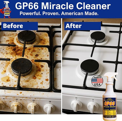 GP66 Green Miracle Cleaner Super Size (32 oz) – Powerful American Made All-Purpose Cleaner, Heavy Duty Concentrated Formula Cleans Kitchens, Bathrooms, Laundry, Ovens, Floors, Engines & More