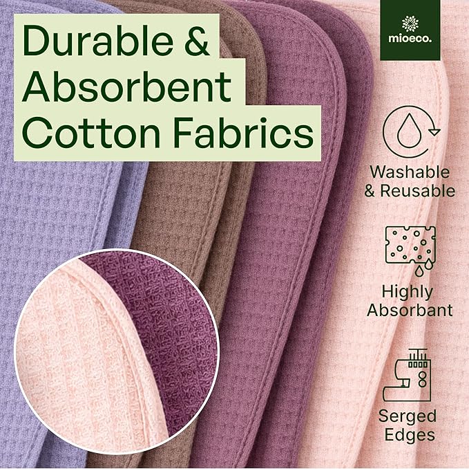 24 Pack Multicolored Reusable Paper Towels - Nature Friendly - Organic Cotton Alternative - Thick, Strong, Paperless Kitchen Dish Cloths - Reusable Napkins - Dish Towels - Cloth Napkin
