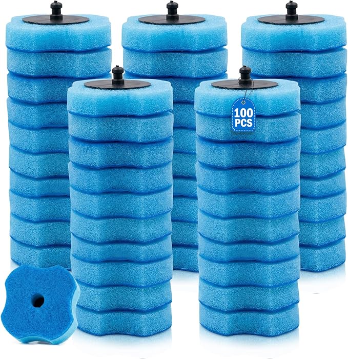 100PCS Toilet Bowl Wand Refills, Replacement Heads for Bathroom Washroom Cleaning Pads, Disposable Toilet Brush Refills Compatible with Household Brushes Scrubbers Cleaning Refill Pack Ocean Fresh