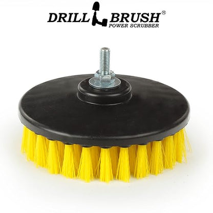 Threaded 5-inch Scrubber - All Purpose Cleaning Supplies - Scrub Brush fits Electric, Pneumatic DA Rotary Polishers - Bathroom Rugs - Cleans Carpet - Floor Scrubber - Shower Cleaner - Grout Cleaner