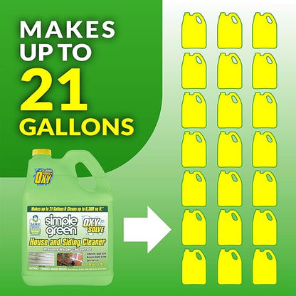 Oxy Solve House and Siding Pressure Washer Cleaner - Removes Stains from Mold & Mildew on Vinyl, Aluminum, Wood, Brick, Stucco - Concentrate 1 Gal.