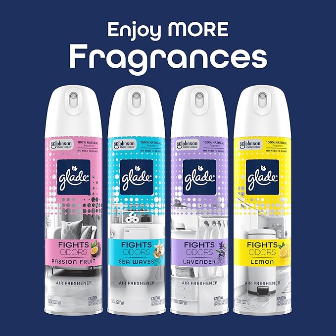 Glade Air Freshener Room Spray, Lavender Scent, Odor Fighting to Deliver Long Lasting Freshness, 7.3 Oz, 6 Count
