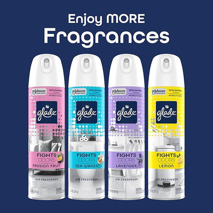 Glade Air Freshener Room Spray, Lavender Scent, Odor Fighting to Deliver Long Lasting Freshness, 7.3 Oz, 6 Count