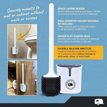 Unique RV Toilet Cleaner Combo Pack - Scrub-It 24 oz. (Pack of 2) and RV Toilet Brush, Packaging May Vary
