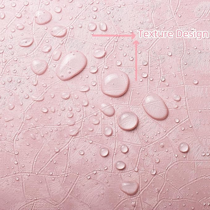Yasinet 196.8×17.3" Pink Peel and Stick Wallpaper,Ultra-Strong Adhesion Wall Paper Pink Peel and Stick Modern Removable Waterproofing Wallpaper for Bathroom Cupboard Bedroom Apartment Decorate