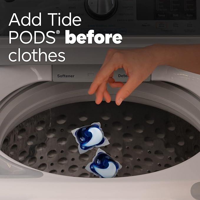 Tide PODS laundry detergent pacs, 3-in-1 Stain Remover, Odor Fighter, Color Protector, 76 Count, HE compatible, Original Scent