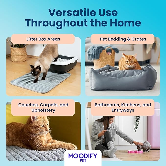 MoodifyPet Cat Litter Odor Pet Odor Eliminator For Home, 12-Pack – Hangable Odor Absorber with Patented Advanced Neutralisation Tech – Cat Scent Eliminator, Lasts Up To 30 Days, Safe for Pets & Kids