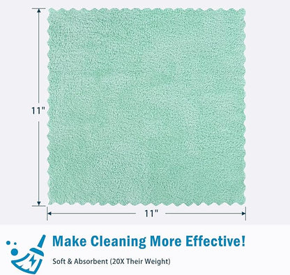 AIDEA Kitchen Towels, 20 Pack Absorbent Dish Towels, Coral Fleece Reusable Dish Cloths, Microfiber Cleaning Cloths, 11" x11"