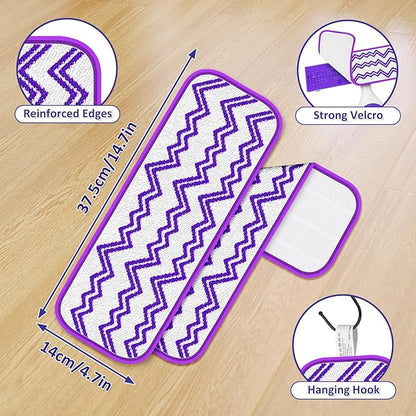 Reusable Mop Refills Pads for Swiffer PowerMop - 7 Pack Microfiber Wet Pads 15" Washable Mopping Cloths for Multi-Surface & All Types of Floors, White