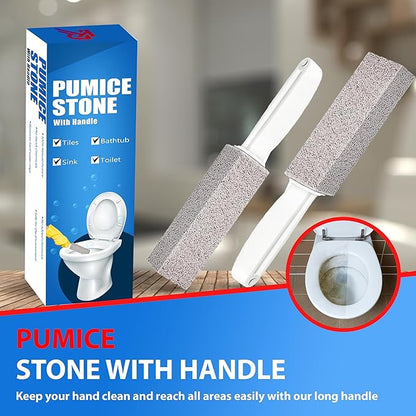 Amazon Brand | 6 Pack Ring King Pumice Stone Toilet Bowl Cleaner with Handle | Effectively Removes Stubborn Limescale from Tile, Shower Door and Bathtubs. Best Calcium, Lime, and Rust Remover.