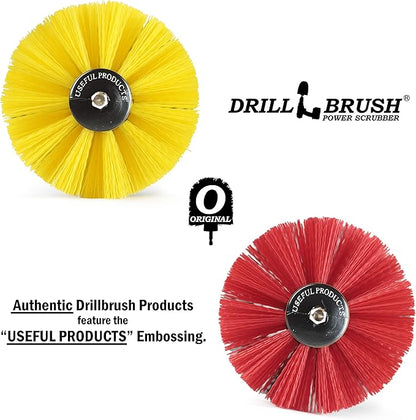 Spin Brush Cleaning Kit - Drill Brush - Concrete, Brick, Fireplace, Stone - Bird Bath - Garden Statuary - Bathroom Accessories - Soap Scum, Hard Water, Mineral, Calcium, Rust Stains and Discoloration