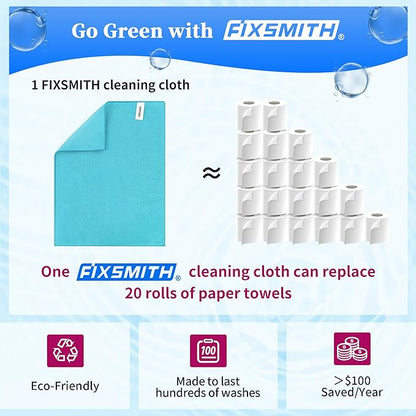 FIXSMITH Shop Towels-200 Pack, Multi-Functional Shop Rags, 12 x 16 in Microfiber Cleaning Cloth, Highly Absorbent Cleaning Rags, Cleaning Towels for Car Kitchen Home Office