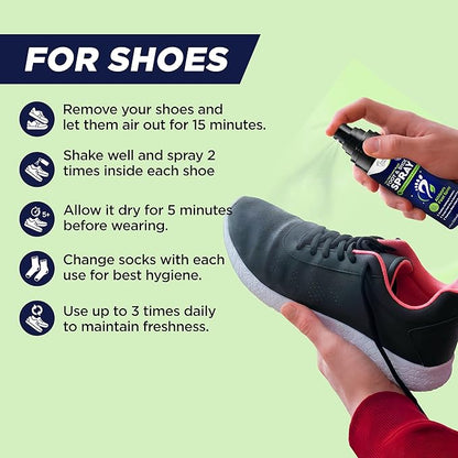 Tea Tree Foot Odor Spray - Mint Blast Shoe Deodorizer for Smelly Feet, Athletes Foot Spray Odor Eliminator No More Smelly Shoes or Stinky Feet | Removes, Controls & Prevents Odors - 120ml Made in USA