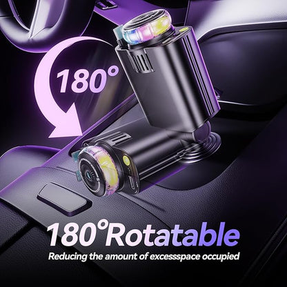 Retractable Car Charger with Aromatherapy and Starlight, 5 in 1 USB C Car Charger Adapter, 69W Fast Charging Cars Phone Chargers, Cars Air Freshener Compatible with iPhone 16 15 14 13 12 and Android