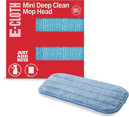 E-Cloth Mini Deep Clean Mop Head, Microfiber Mop Head Replacement for Floor Cleaning, Great for Hardwood, Laminate, Tile and Stone Flooring, Washable and Reusable, 100 Wash Guarantee, 1 Count