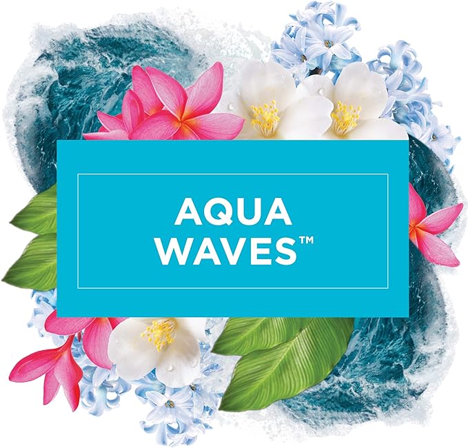Glade PlugIns Plus Refills Air Freshener Starter Kit, Aqua Waves, Scented and Essential Oils for Home and Bathroom, 0.67 Fl Oz, 1 Warmer + 3 Refills