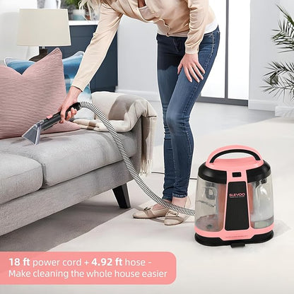 Carpet Cleaner Machine 11Kpa Strong Suction, New 450W Powerful Motor, Portable Upholstery Cleaner with Spot Cleaner, Stain Remover for Pet Accident, Rugs, Carpet and Upholstery Red