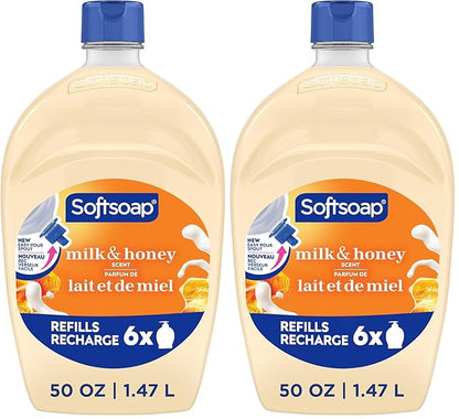 Softsoap Milk & Honey Scented, Liquid Hand Soap Refill, 50 Ounce (Pack of 2)