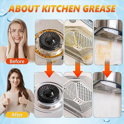 FIELL Heavy-Duty Kitchen Degreaser Foam Cleaner, Clean Kitchens Up Kitchen Oil Stains, Heavy Oil Stain Cleaner Kitchens, Degreaser Clean Heavy Duty, Multi Functiona Foam Cleaning Spray (2PC)