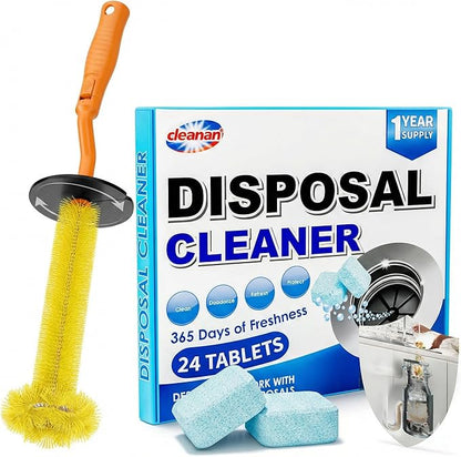 Universal Garbage Disposal Brush and Foaming Garbage Disposal 24 Tablets Bundle