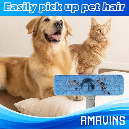AmaVins 3 Pack Microfiber Cleaning Pads, Reusable Microfiber Mop Pads for 18 Inch Mop, Hardwood Floor Replacement Cleaning Mop Pads, Machine Washes