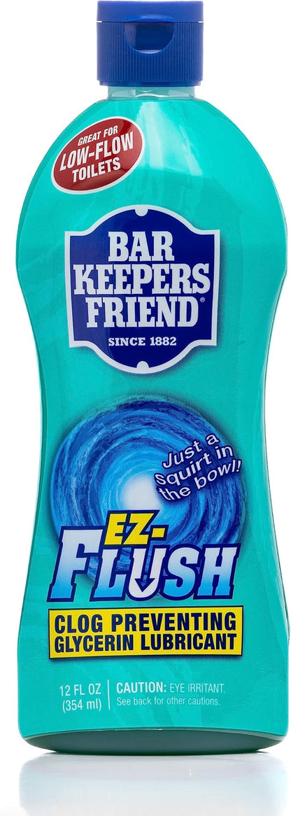 Bar Keepers Friend EZ-Flush Liquid Toilet Flushing Aid (2 x 12 Oz) Helps Prevent Clogging, Odor, Residue in Regular, Low-Flow, Boat & RV Toilets