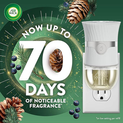 Air Wick Plug In Scented Oil Refill, Infused with Essential Oils, Plug In Air Fresheners for Home, Fresh Pine & Juniper, 4 ct