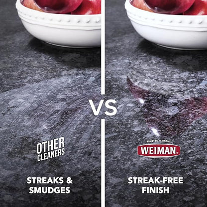 Weiman Disinfectant Granite Daily Clean & Shine (2 Pack with Polishing Cloth) Safely Clean Disinfect and Shine Granite Marble Soapstone Quartz Quartzite Slate Limestone Corian Laminate Tile Countertop