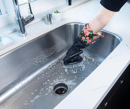 Glam Gloves, Latex Cleaning Gloves, Extra Long Gloves with Vinyl Cuff, Includes 2 Pairs of Gloves