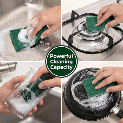 MAQIHAN Heavy Duty Scouring Pad - 10PCS Scouring Pads for Heavy Duty Cleaning Scrubbing Pads for Kitchen Bathroom Household Cleaning Dish Scrubber Scrub Sponges for Oven Barbecue Grill Bathtub