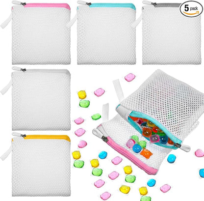 5 Pcs Small Mesh Laundry Bag Mini Lingerie Bags 5.5 x 4.7 Inch for Washing Delicates With Zipper for Socks, Bra, Underwear, Travel Clothing Storage