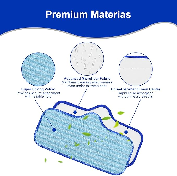 Microfiber Pads for Dupray Neat Steam Cleaner, Durable, Reusable and Machine Washable, Microfiber Replacement Mop Pads for Dupray Steam Cleaner Accessories, 3Pack