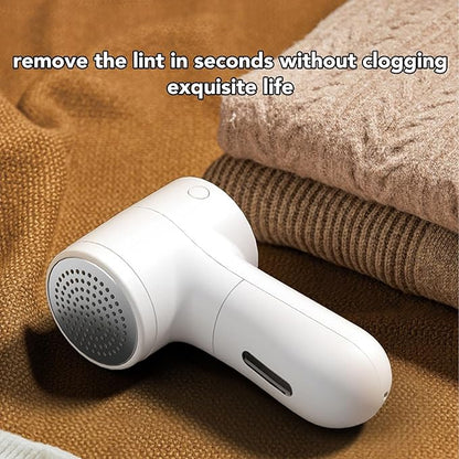 Fabric Shaver, USB Rechargeable Lint Remover with 5 Speeds, 6 Leaf Blades, Portable Electric Sweater Defuzzer for Clothes Blanket and Furniture, Strong Suction