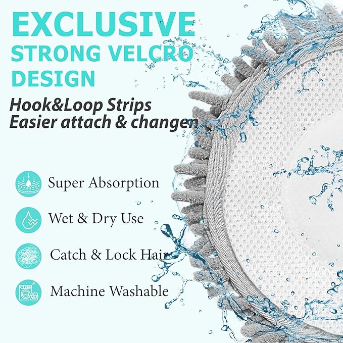Frescares 6 Packs Steam Mop Pads Replacement Power Pads Compatible with Shark,S8201 S8001 S7001 S7201 S7000AMZ S7000 S7005 S7020 S7001C Dirt Grip Scrub Adsorb Washable Pad