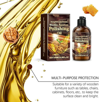 Wood Cleaner for Furniture - Cabinet Polishing Restorer, Quick Shine Solution for Indoor Home, 100ml Spray with Fast Action, Home Care, Floor for Sofa Chair and Kitchen Dresser