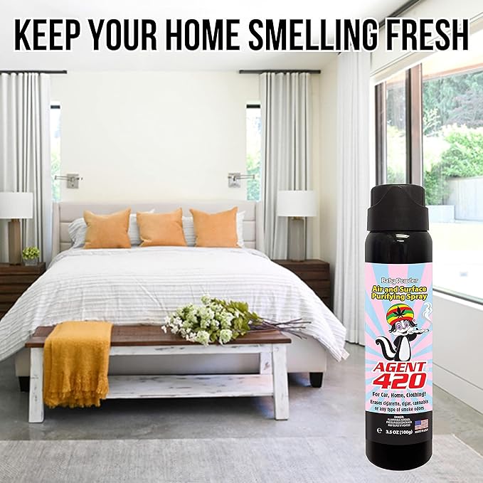 Agent 420-3.5 oz Odor Destroying Spray for Eliminating Unwanted Odors in Your House, Car or Apartment, Freshen Up The Crib (Baby Powder)